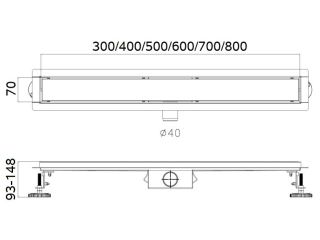 Душевой лоток Haiba HB94300 30см сатин